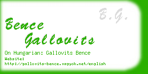 bence gallovits business card